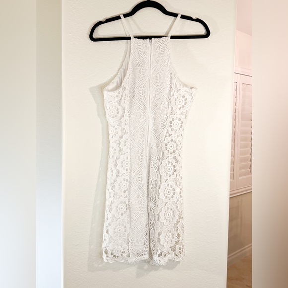 Francescas White Caylee Lace Mini Dress w/ Spaghetti Straps, SZ Small - Picture 8 of 11
